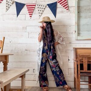 Floral Navy jumpsuit